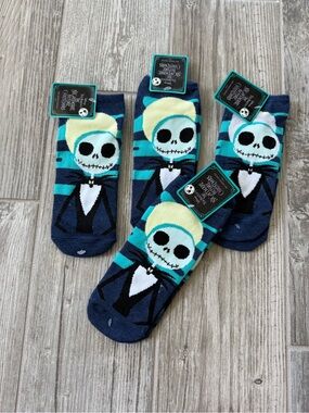 Four pairs Disney novelty Nightmare before Christmas ankle socks shoe size 4-10